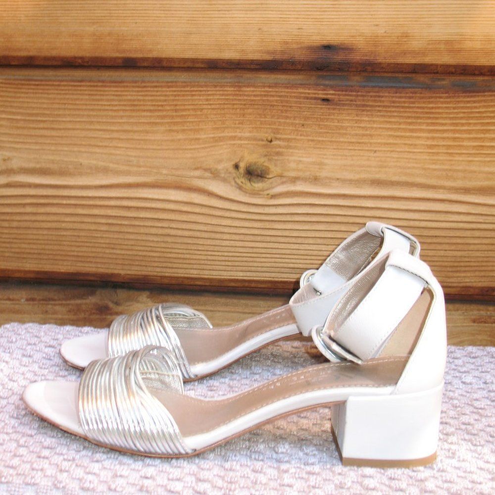 AGL Silver Block Heel Sandals - Picture 2 of 9